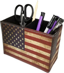 DreamsEden Pen Holder, Vintage American Flag Pencil Cup Desktop Pen Organizer for Desk Office Home Patriotic Decor — 1