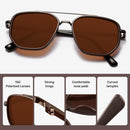 KUGUAOK Tangle Free Polarized Aviator Sunglasses for Women UV Protection Sports Running Sun Glasses Unisex Shades | Xh-1pcs-brown | 56 Millimeters — 5