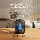 Brand DREO 3L Humidifiers for Bedroom, 30H Runtime, 26 dB Quiet, Black
