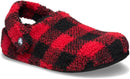 Crocs Unisex Adult Classic Cozzzy Lined Slipper – Buffalo Plaid - Varsity Red/Black — 5