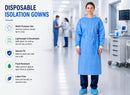 Isolation Gowns | 10-Pack | Disposable, Large, Blue SMS, Long Sleeves with Knit Cuffs, Waist & Neck Ties | Residential, Commercial, Medical, Dental, Lab, & Hospital Use — 3