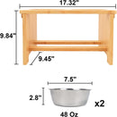HTB Elevated Dog Bowls,Raised Dog Bowl Stand with 2 Stainless Steel…