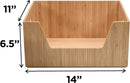 MobileVision Bamboo Storage Box with Open Front Stackable Bin Organizer to use in closets, bedrooms, kitchens, home & office, 14 x 11 x 6.5 inches — 2