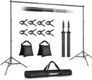 EMART Backdrop Stand 10x7FT Adjustable Back Drop Stand for Party Photoshoot | Black — 1