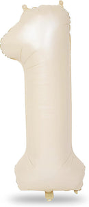 40 Inch Beige Number 1 Balloon for Fun to be One 1st Birthday Decorations | Cream — 1