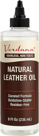 Verdana Leather Conditioner Oil – 8 Fl Oz – Plant-Based, Non-Toxic Leather Conditioner for Couches, Car Seats, Boots, Shoes, Jackets & Purses – Natural, Odorless Conditioning Oil — 1