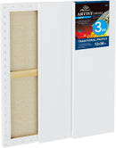 PHOENIX 12x36 Inch 3 Pack Artist Canvas - Large Skinny Stretched Canvases for Painting - 3/4 Inch Profile, 100% Cotton 11 Oz. Gesso Primed White Blank Professional Canvas Oil & Acrylic Paints | Traditional | 12"x36" — 1