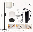 Arc Floor Lamp with Remote and Dimmable Black Floor lamps for Living Room — 8