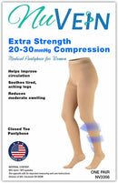 NuVein Medical Compression Pantyhose, 20-30 mmHg Support, Opaque, Black, Tall | 20 - 30 mmHg — 4
