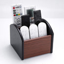 MaxGear Remote Control Holder Caddy, Wooden Desk Organizer, 4 Compartments — 2