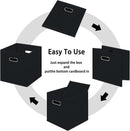 Black Foldable Storage Cubes Bins , Fabric Storage Box Cubes Organizer Baskets with Dual Handles for Home Organizer (Black) — 6