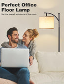 Ambimall 60" Modern Floor Lamp with Beige Shade, 9W LED Bulb — 6