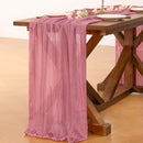 Cheesecloth Table Runner Fall Boho Wedding Birthday Party Home Decor | Mauve | 10ft X 1pc — 4