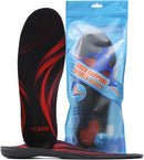 YCMM 1.4-Inch High Arch Orthotic Insoles 220+ lbs for Plantar Fasciitis Relief, Shock Absorbing All Day Standing Comfort Flat Feet Work Boot Shoe Inserts with Ventilation Holes for Men & Women - Black-no Ventilation Holes — 7