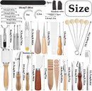 Leather Craft Tools, 60 Pieces Leather Working Tools and Supplies with Storage Bag Cutting Mat Prong Punch Groover Edge Creaser Stamping Carving Knife Awl Hammer for Craft Making DIY Sewing — 2