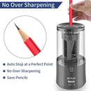 AFMAT Electric Pencil Sharpener, Heavy Duty Pencil Sharpeners for 6-12mm No.2/Colored Pencils, Auto Stop, Super Sharp & Fast, Electric Pencil Sharpener Plug in for Office, Home, PS91 | Gray — 4