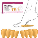 Welnove Metatarsal Pads for Women Men - 4 Pairs Leather Ball-of-Foot Cushions for Forefoot Support - Soft Ball of Foot Pads for Pain Relief, Metatarsalgia, Morton's Neuroma (4 Sizes, S-M-L-XL) 1