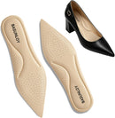 Pointed Toe Insoles for Women, Slim Fit Memory Foam Shoe Inserts with Arch Support, Breathable Perforated Cushion Pads for High Heels & Dress Shoes, Anti-Slip PU Top Layer for Pain Relief - Brown - M:8-9(27.6CM) — 1