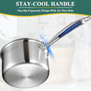 DELARLO Full-body Clad Tri-ply Stainless Steel 2 Quart Saucepan with Lid — 8