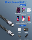 USB C to Lightning Cable 6FT 2Pack, iPhone Charger Fast Charging, USBC 5