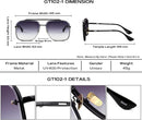 Gtand Oversized Square Aviator Sunglasses For Men Women Gradient Shades | C1 Black Frame/Gradient Gray Lens | 63 Millimeters — 5