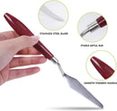 CONDA Palette Knife Painting Stainless Steel Spatula Palette Knife Oil Paint Metal Knives Wood Handle (Red 5 Piece) | 5-Rot — 3