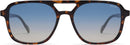SOJOS Retro Aviator Sunglasses Womens Mens,Trendy Rectangle Shades SJ2202 | Tortoise Frame/Blue Grading Lens — 2