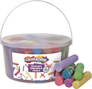 Colorations Sidewalk Chalk – 50pc 4” x 1” Washable, Bright Colored Chalk Set – Fun Kid Art Colors & Patterns – Draw on Classroom Chalkboard or Outdoor Playground – Jumbo Bulk | 50 Pieces — 1