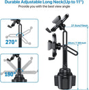 Miracase [Upgraded Version] Cup Phone Holder for Car, Universal Adjustable Long Neck Car Phone Mount Cradle Friendly Compatible with iPhone Samsung Google and All 4.0-7.0 inches Smartphones | Begonia Red photo 4