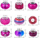 Aipridy 200 Pieces Assortment European Large Hole Beads Spacer Beads Rhinestone Craft Beads for DIY Charms Bracelet… — 4