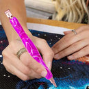 RaySoar Diamond Art Pens Diamond Art Tools Painting Pen with Screw Metal Tips Multi-Placer Tool Accessories for Adults Gem Rhinestone Picker Stylus Purple | Blooming Purple-Rose Gold Tips — 3