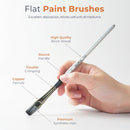 Nicpro 10 PCS Flat Paint Brush Set, Art Painting Brushes for Acrylic, Watercolor, Oil, Gouache, Craft, Detail, Face Body Painting, Base Coating, Artist Paintbrush Kit for Kid & Adult | 10PCS - Flat — 2