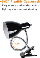 LALISU Desk lamp Eye-Caring Table Lamps, 360°Rotation Gooseneck Clip Lamp — 4