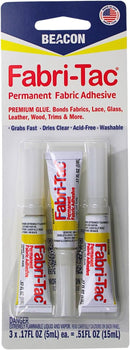 BEACON Fabri-Tac Minis Premium Fabric Glue - Quick Drying, Crystal Clear, Permanent - for Fabrics, Canvas, Lace,… — 1
