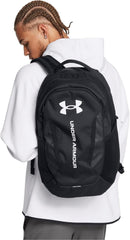 Under Armour Unisex Hustle 6.0 Backpack, 002 BLACK, OSFM | One Size | (002) Black / Black / White — 2