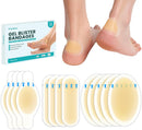 Hydrocolloid Gel Blister Bandages Pads - Promifun Waterproof Adhesive Blisters Bandages - Blister Pads for Heel, Foot, Toe, Feet - Gel Blister Chshions for Prevention & Recovery (13ct, Variety Pack) | 13 Count (Pack of 1) — 1