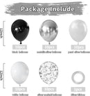 Zesliwy Black Silver White Balloons Set, 50pcs 12In, Latex, Party Decor | Black White Silver — 2