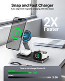 UEQ Foldable 3 in 1 Wireless Charging Station for Apple Magsafe Charger Stand,Fast Magnetic Wireless Charger Station for iPhone 17 Air 16 15 14 13 12 Series,Airpods Pro,Apple Watch Ultra (Pure Black) photo 2