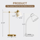 OYEARS 22.2" Modern Desk Lamp, Metal Table Lamp with LED Bulb, Adjustable Reading Lamps for Living Room, Mid Century… — 3