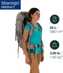 Osprey Renn 65L Women's Backpacking Backpack, Blue OS | Cascade Blue/Melon Orange — 2