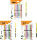 BIC Brite Liner Grip Pastel Highlighter Set, Chisel Tip, 6-Count Pack of Pastel Highlighters in Assorted Colors, Cute Highlighters for Bullet Journaling, Note Taking and More (Pack of 3) | 6 Count (Pack of 3) — 1