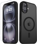 YENAPOON for iPhone 16 Case, Matte Magnetic Phone Cover, Black — 1