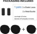 ZHENTOR Elastic Shoe Laces, Elastic No Tie Shoelaces for Sneakers, One Size Fits All Adults and Kids Shoes | Black 05L | 1 Pair — 2