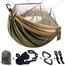 Sunyear Camping Hammock, Portable Single & Double Hammock with Net, 2 Person Hammock Tent with 2 * 10ft Straps, Best for Outdoor Hiking Survival Travel — 1