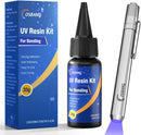 UV Resin Kit with Light, Curing & Bonding in Seconds, 30g/1oz Transparent UV Glue with UV Flashlight for Plastic,… — 1