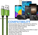 Teyssor USB C Cable 10FT 5-Pack Nylon Braided USB A to Type C Fast Charging Cord Compatible with Samsung Galaxy S24 S23 S22, Note 20 10 9 8, Moto G7 G8 6