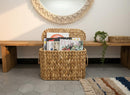 Coeusy Toilet Paper Basket with Lid,Wicker Basket for Bathroom Organizers and Storage,Holds Up to 6 Mega Rolls, Decorative Hand-Woven Rattan Bathroom Decor Accessories,Natural Water Hyacinth — 3