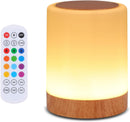 OORUN Touch Bedside Table Lamp,13 RGB Colors & 5 Brightness, USB Rechargeable Desk Lamp, Remote Control Dimmable… — 1