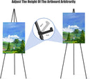 Easel Stand for Sign, Aredy 63" Portable Painting Easel, Lightweight Metal Easels for Painting Canvas, Wedding Sign (2 Pack) — 6