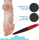 Flowery Original Swedish Clover Red Foot File – Stainless Steel Pedicure Foot Scrubber, 60/100 Grit — 3
